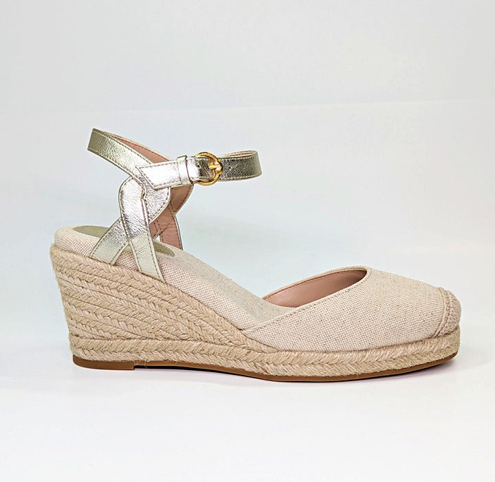 Cole Haan Cloudfeel Women's Espadrille Wedge Heels Linen Size 8.5 (MSRP $160)