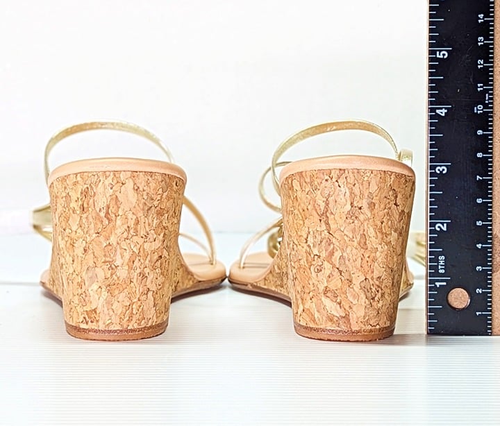 Ancient Greek Sandals Lithi Metallic Leather Wedge Sandals Size 39 (MSRP $370)