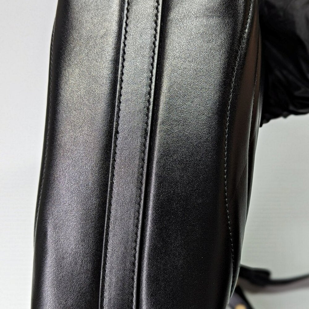 Ferragamo Rainbow Quilted Black Leather Hobo Crossbody Bag (MSRP $1,650)