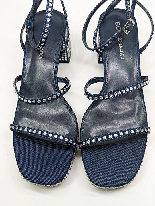 BCBGeneration Lissena-2 Women's Rhinestones Platform Sandals Size 7.5 MSRP $109