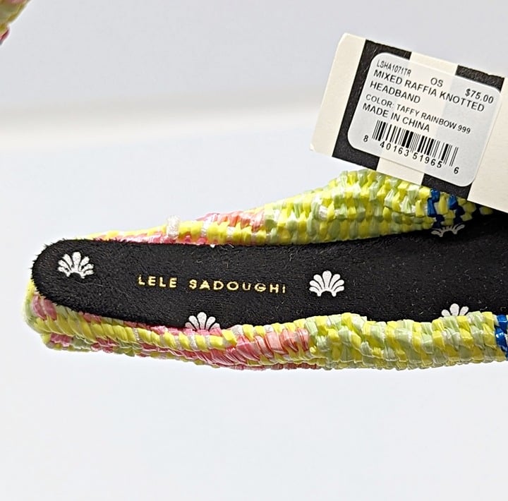 Lele Sadoughi Women's Mixed Raffia Knotted Headband Taffy Rainbow O/S (MSRP $75)