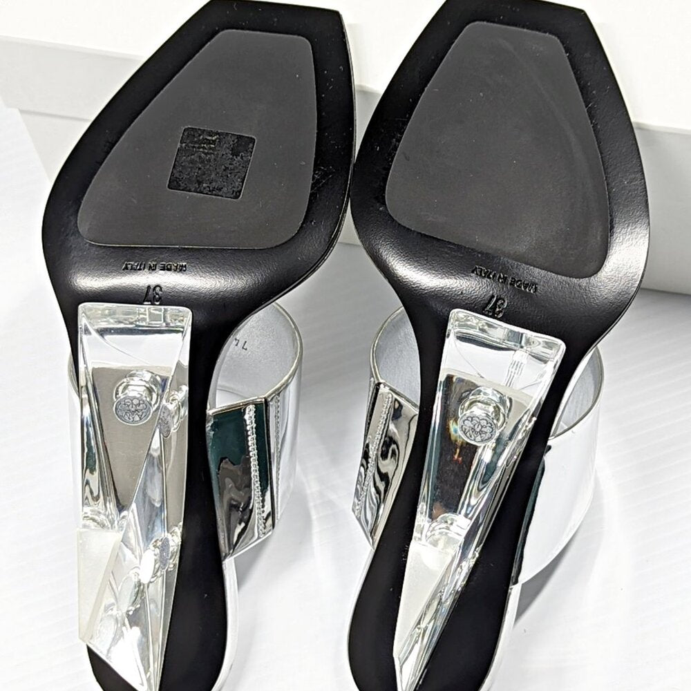 Alexander McQueen Women's Shard Wedge Heel Slide Sandals Size 37 IT (MSRP $1490)