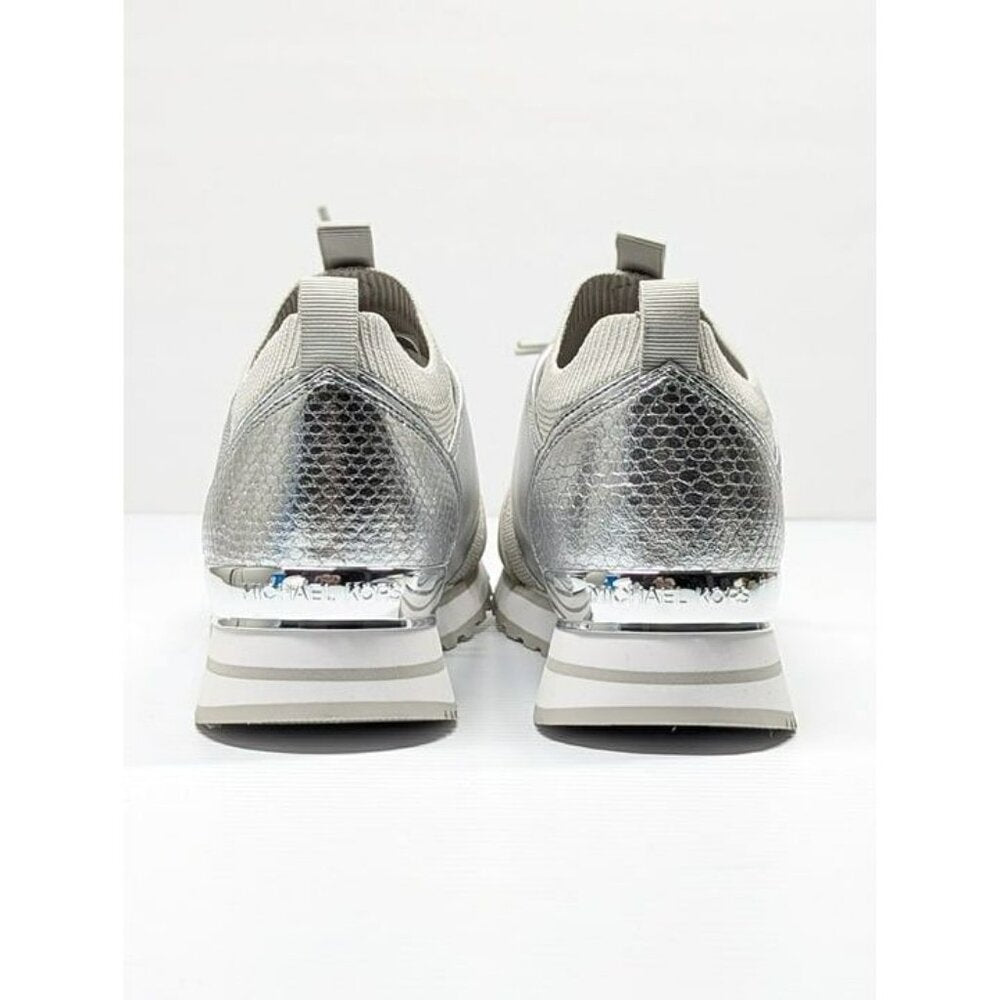 Michael Kors Women's Dash Knit Trainer Sneakers Silver Size 9.5 M (MSRP $165)
