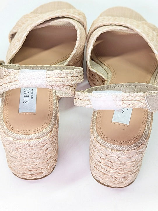 Steven New York Ramey Espadrille Platform Wedge Raffia Sandal Size 7.5 MSRP $130