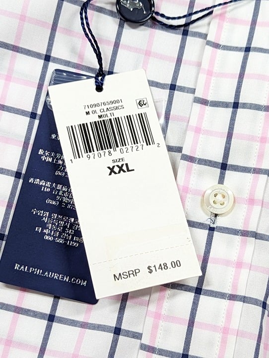 Polo Ralph Lauren Men's Cotton Check Custom Fit Button Shirt Size XXL MSRP $148