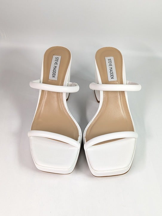 Steve Madden Women's Polly Square Toe Heel Platform Sandals Size 7.5 (MSRP $100)