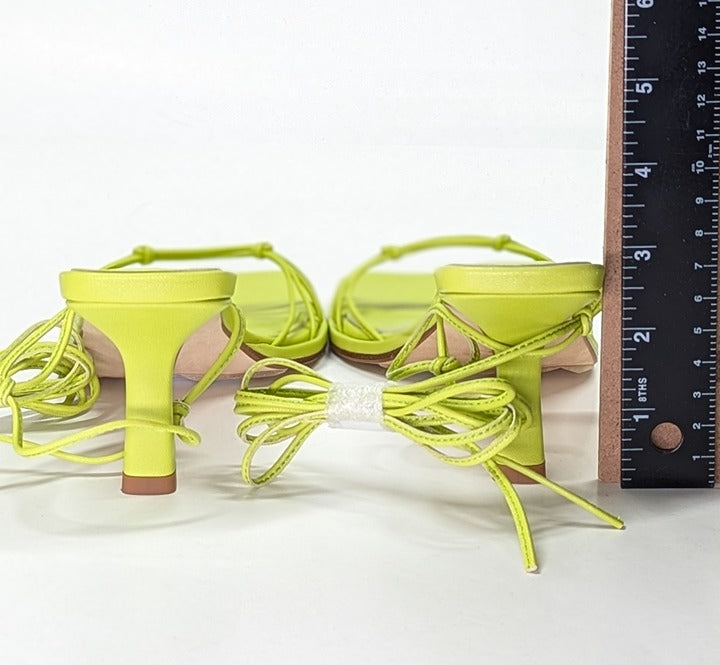 Aeyde Roda Women's Lace up Leather Sandals Apple Green Size 38.5 EU (MSRP $295)