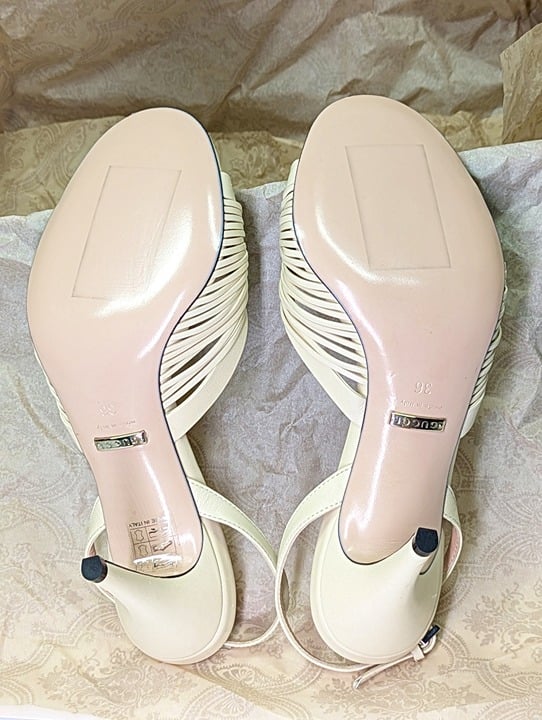 Gucci Crawford Women's Leather Slingback Sandal Women's Size 36 (MSRP $690)