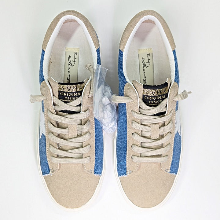 NWOB Vintage Havana Dalia Womens Denim Multi Leather Sneakers Size 8.5 MSRP $150