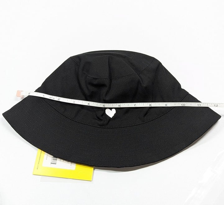 Kerri Rosenthal Women's Bucket Hat Heart In Black Cotton O/S (MSRP $128)