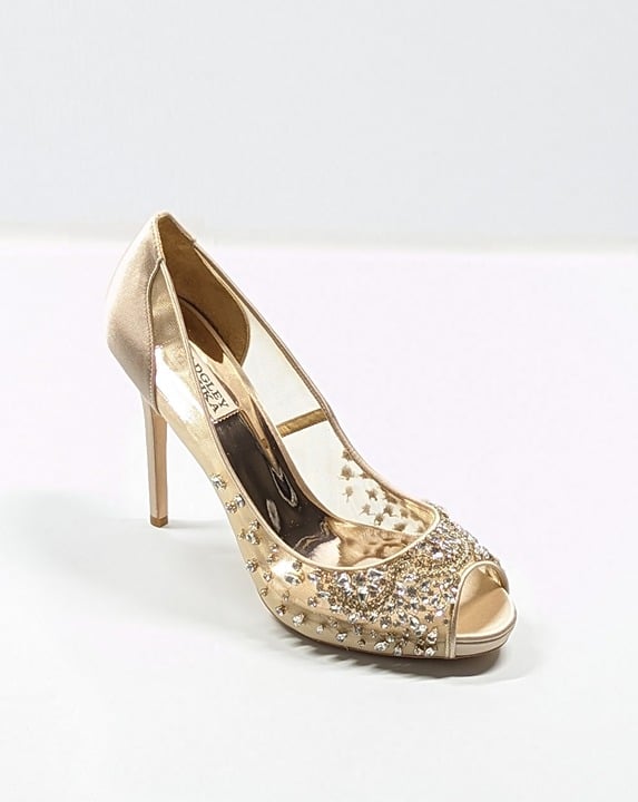 Badgley Mischka Women's Pepper Embellished Pumps Satin Size 10 (MSRP $295)