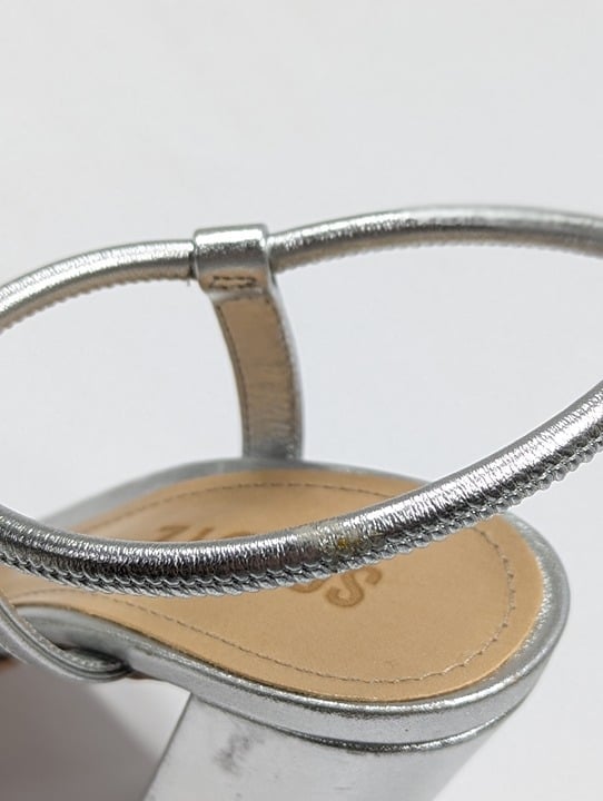 Schutz Women's Pincesa Silver Metallic High-Heel Sandals Size 7.5 B (MSRP $170)