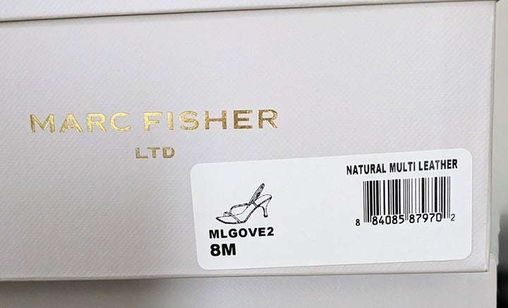 Marc Fisher LTD Women's Gove 2 Leather Snake Print Dress Sandals Size 8 M