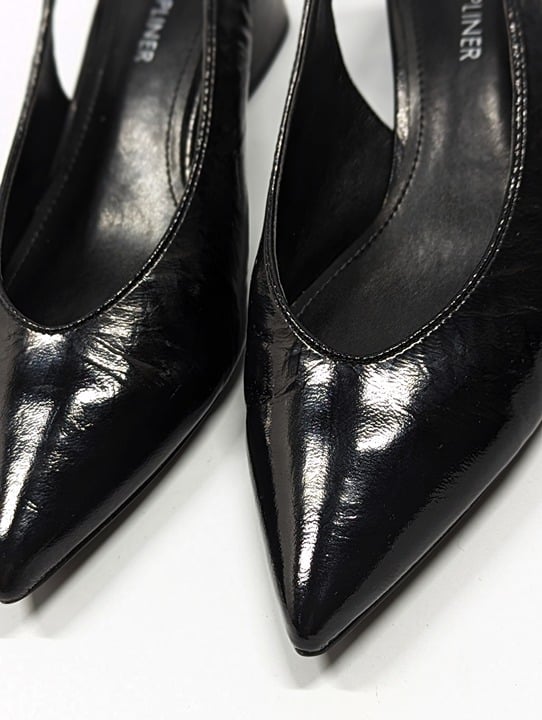 Donald J Pliner Women's Gema Pumps Black Distressed Shine Size 6.5 (MSRP $268)