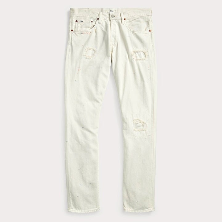 Polo Ralph Lauren Men's Sullivan Slim Distressed Jean White Size 36 (MSRP $198)