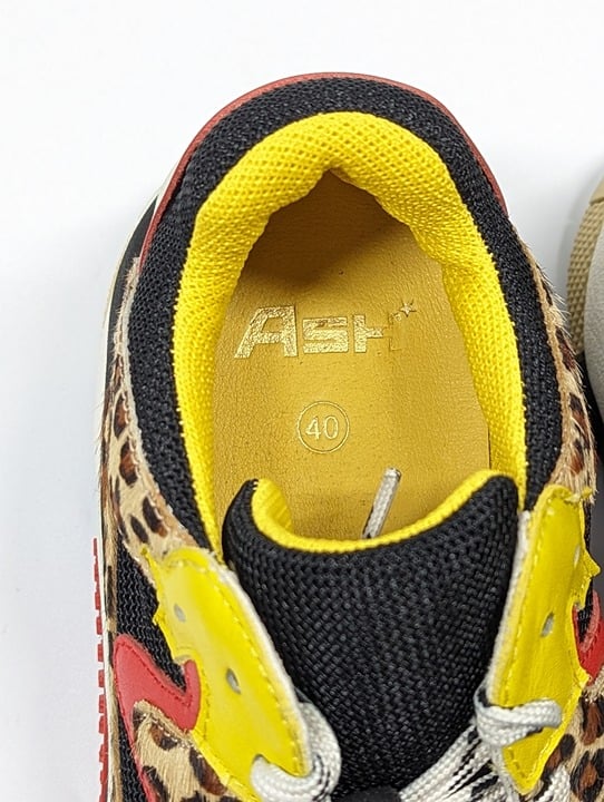 Ash Women's Addict Leopard-Print Calf Hair Low Top Sneakers Size 40 (MSRP $298)