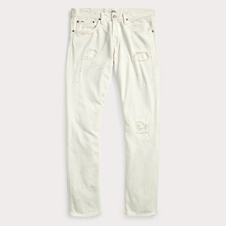 Polo Ralph Lauren Men's Sullivan Slim Distressed Jean White Size 34 (MSRP $198)