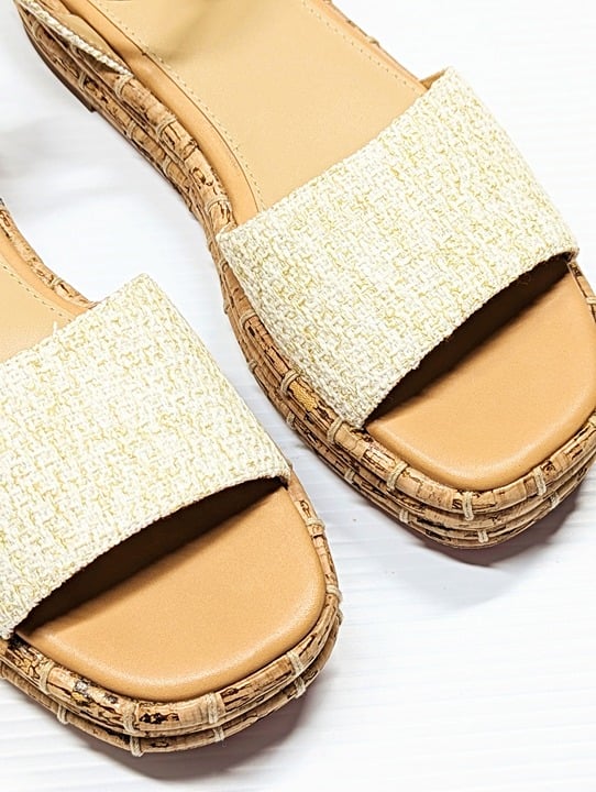 Joie Romanna Women's Ankle Strap Platform Sandals Natural Size 9 M (MSRP $228)