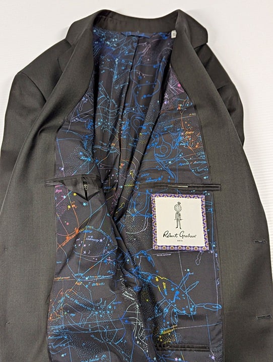 NWOT Robert Graham Modern Fit Sharkskin Hunter Green Suit Size 42R (MSRP $598)