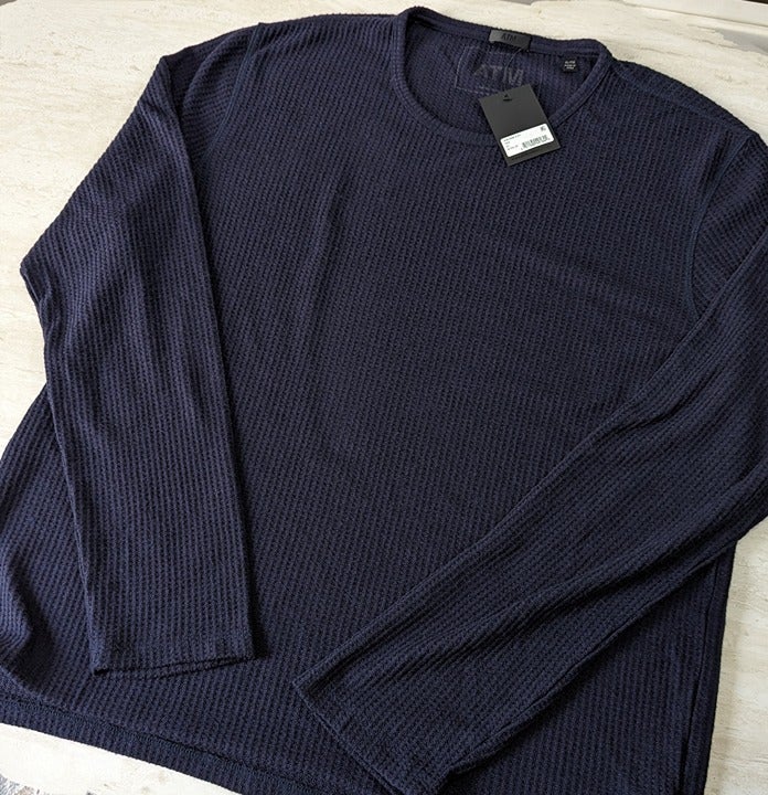 ATM Anthony Thomas Melillo Waffle Knit Long Sleeve Shirt Size XXL (MSRP $165)