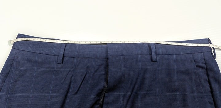Theory Men's Mayer Prestige Navy Plaid Regular Fit Suit Pants Size 34 MSRP $225