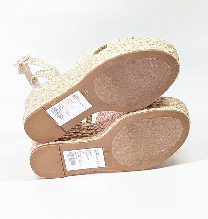 Steven New York Ramey Espadrille Platform Wedge Raffia Sandal Size 7.5 MSRP $130