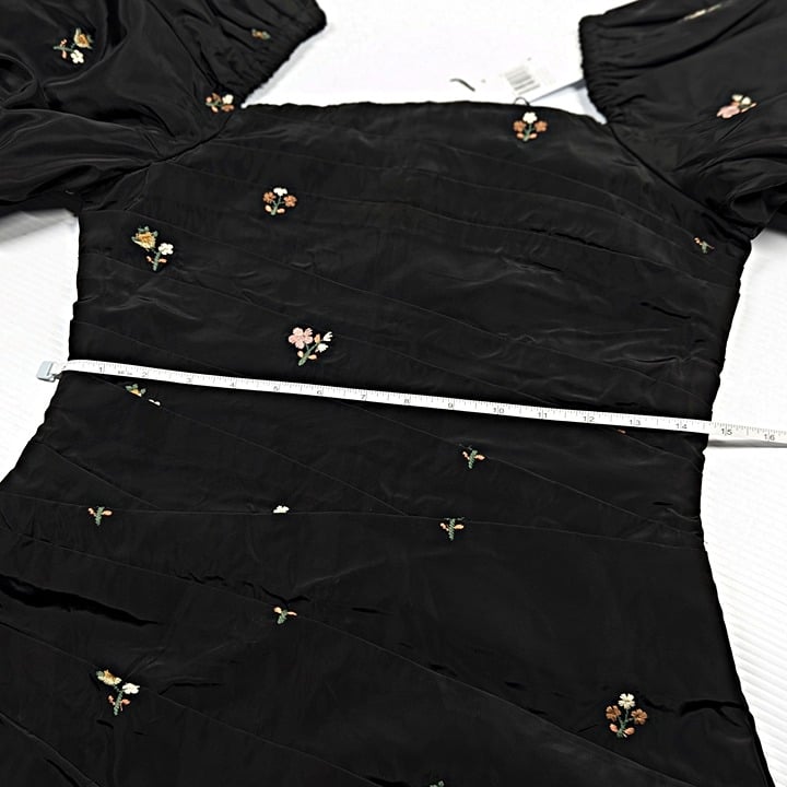 Sea Ny Women's Rubina Embroidered Taffeta Draped Mini Dress Size 4 (MSRP $425)