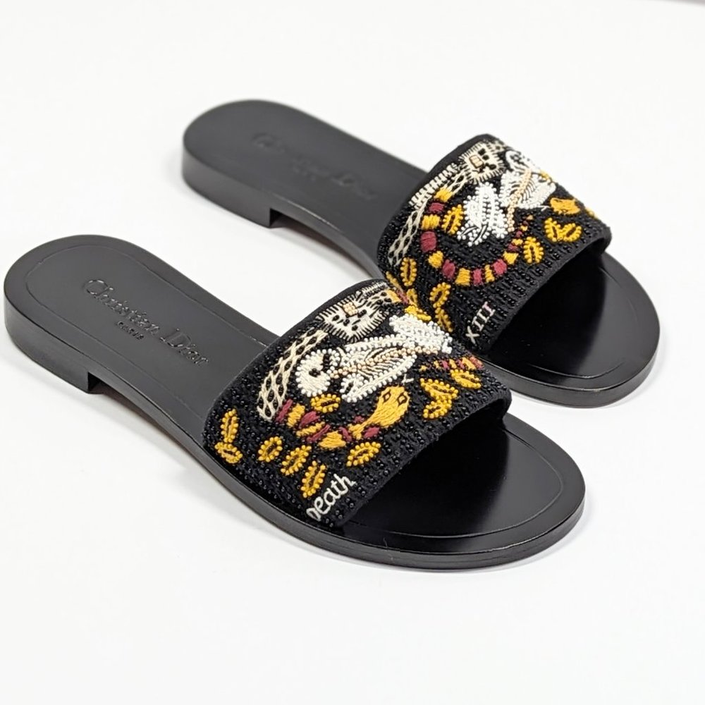 Christian Dior Women's Tarot Slide Death Embellished Sandals Size 36 IT ($1,190)