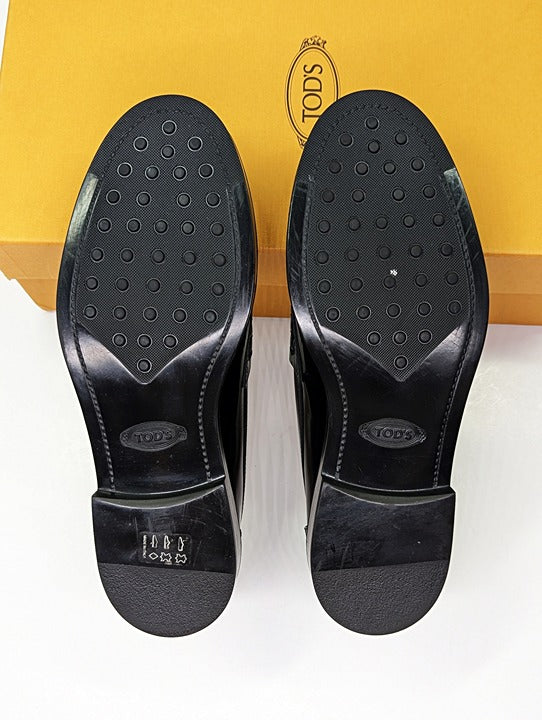 TOD'S Gomma Basso 59C Women's Patent Leather Moccasin Loafers Size 38 MSRP $695