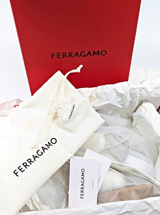 Ferragamo Women's Allegra Embellished High Heel Sandals Size 8 (MSRP $1,450)
