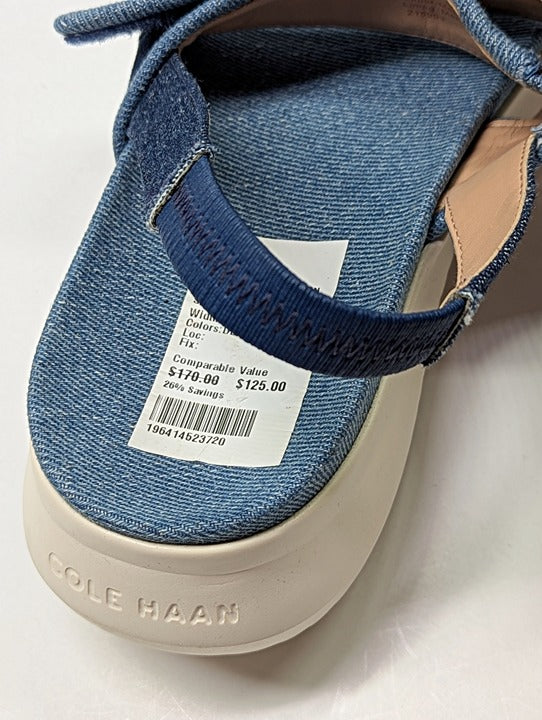 Cole Haan Meritt Women's Zerogrand Denim Platform Sandals Size 7 (MSRP $175)