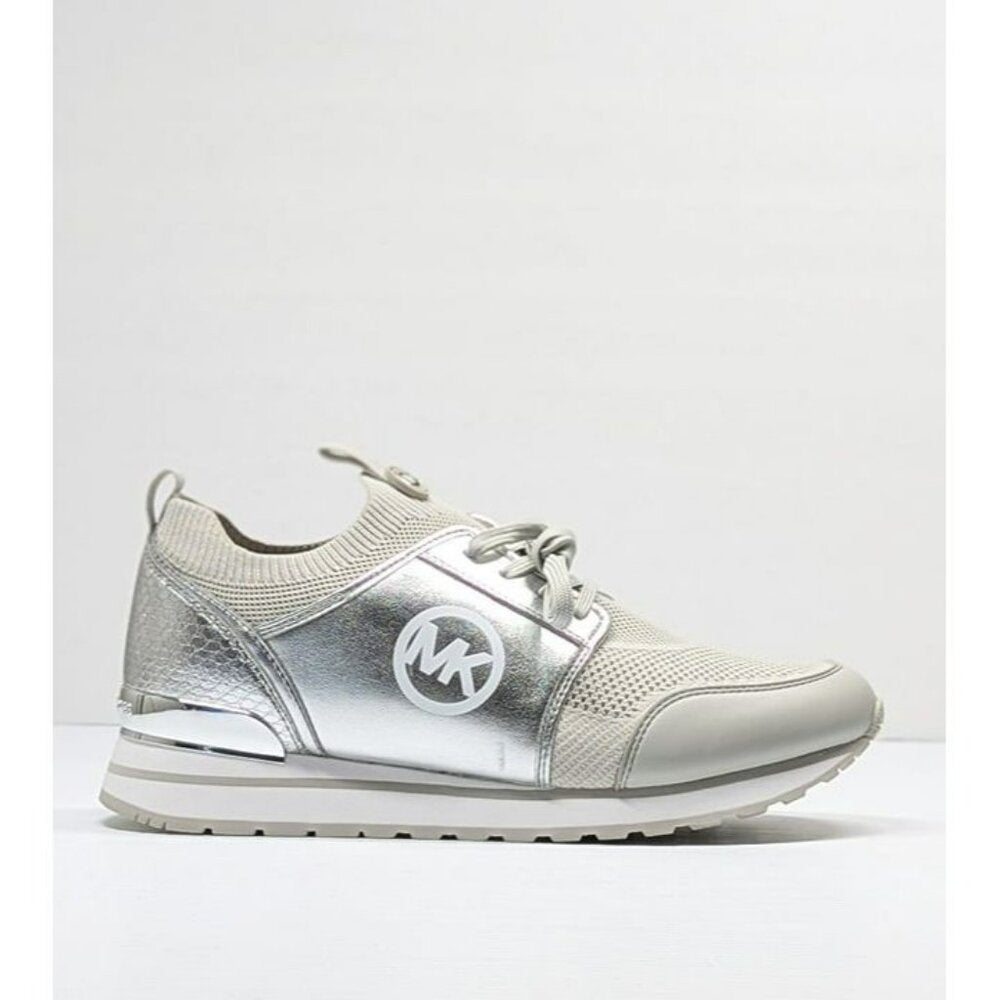 Michael Kors Women's Dash Knit Trainer Sneakers Silver Size 9.5 M (MSRP $165)