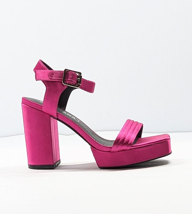 Sol Sana Women's Cathy Pink Satin Platform Sandals Size 38 EU (MSRP $165)