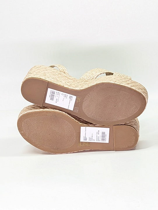 Steven New York Ramey Espadrille Platform Wedge Raffia Sandal Size 8 (MSRP $130)