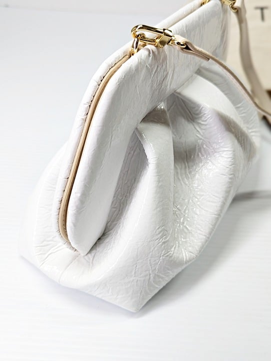 THEMOIRe Tia Pinatex Fabric Clutch Bag Detachable Strap (MSRP $475)