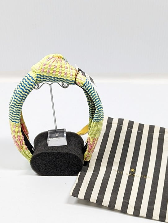Lele Sadoughi Women's Mixed Raffia Knotted Headband Taffy Rainbow O/S (MSRP $75)