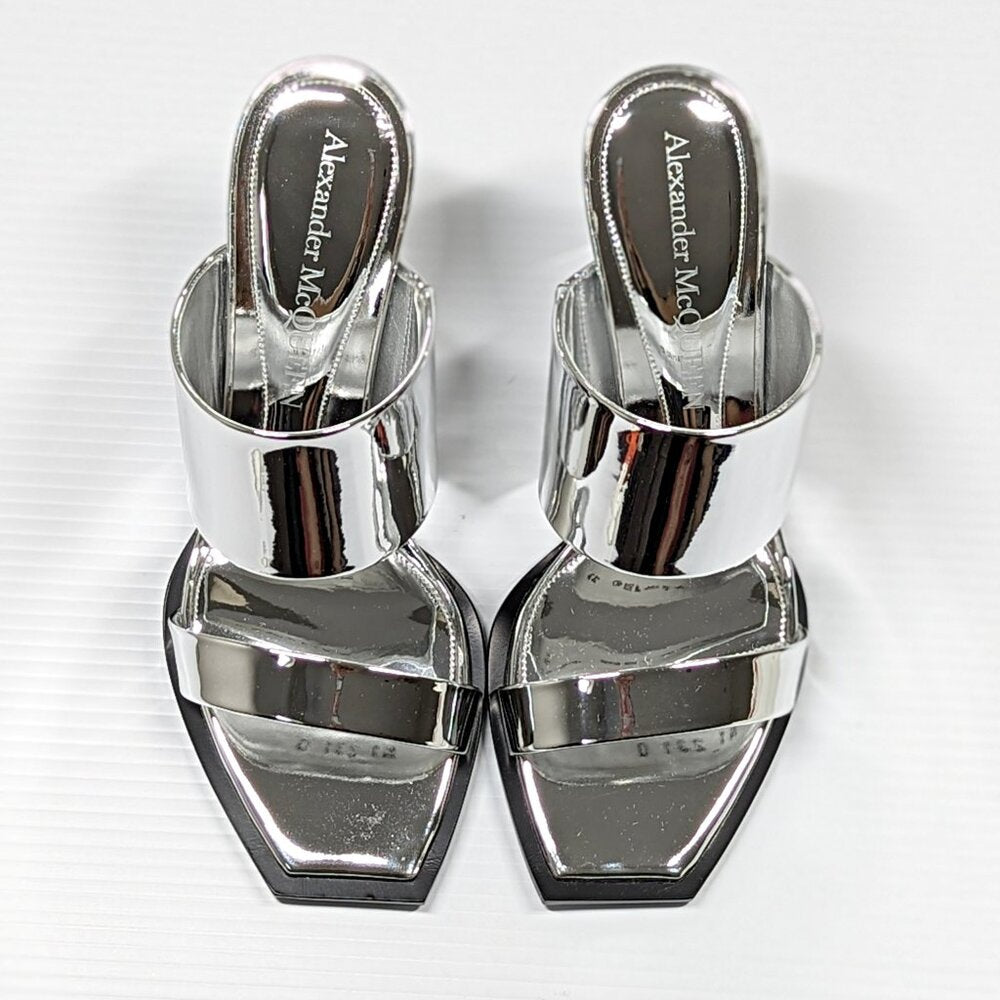 Alexander McQueen Women's Shard Wedge Heel Slide Sandals Size 37 IT MSRP $1,490