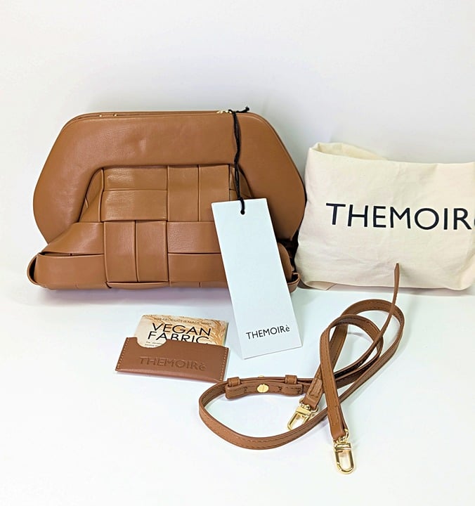 THEMOIRè Tia Women's Flat Toffee Woven Convertible Clutch (MSRP $490)