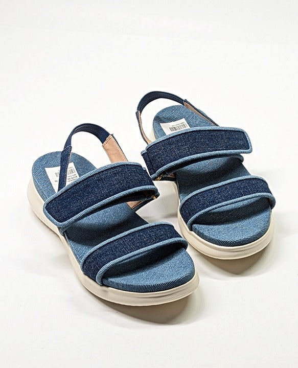 Cole Haan Meritt Women's Zerogrand Denim Platform Sandals Size 7 (MSRP $175)