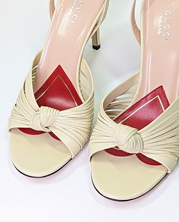 Gucci Crawford Women's Leather Slingback Sandal Women's Size 36 (MSRP $690)