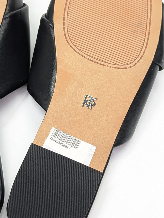 NWOB DKNY Women's Doretta Black Square Toe Slide Sandals Size 7 (MSRP $120)