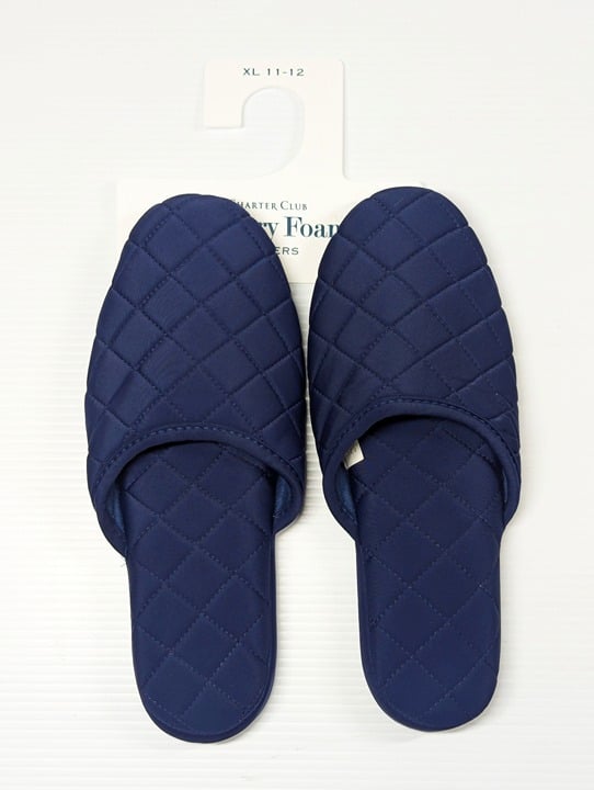 Charter Club Women's Quilted Slippers Indigo Sea Size XL (11-12) MSRP $35