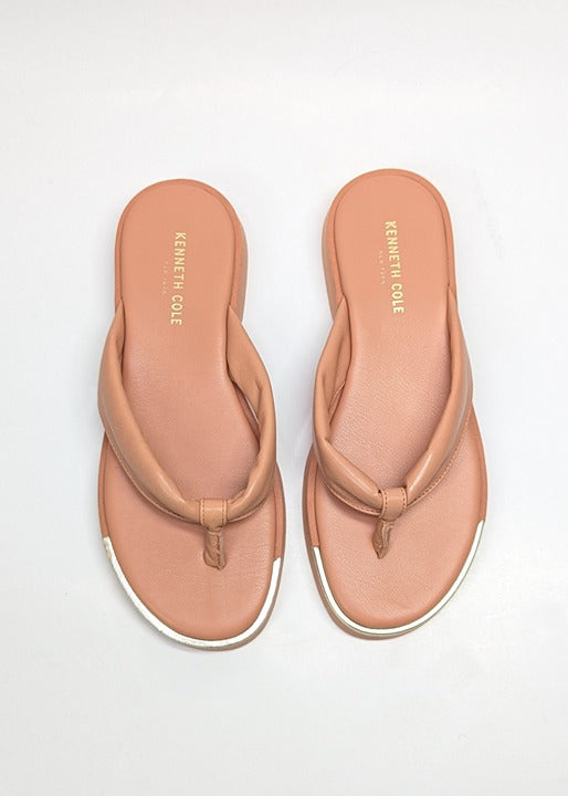 Kenneth Cole Women's Athens Platform Thong in Peach Leather Size 6 (MSRP $89)