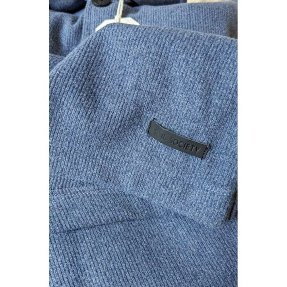 Civil Society Durbin Men's Relaxed Knit Shirt Jacket Blue Size M (MSRP $119)