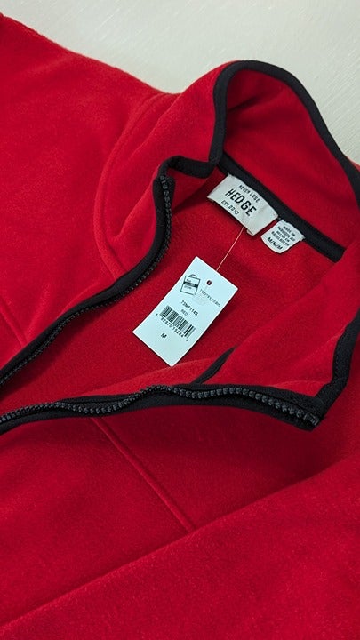 Never Lose HEDGE Men's Zipper Front Fleece Jacket Red Size M (MSRP $79)