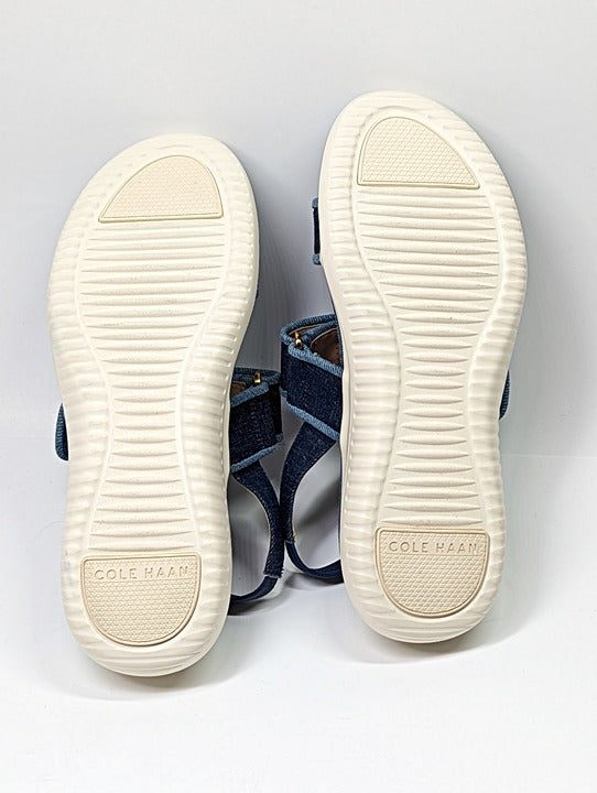 Cole Haan Meritt Women's Zerogrand Denim Platform Sandals Size 7.5 (MSRP $175)