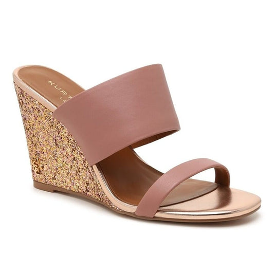 Kurt Geiger London Women's Charing Wedge Sandals Pale Pink Size 37 (MSRP $185)