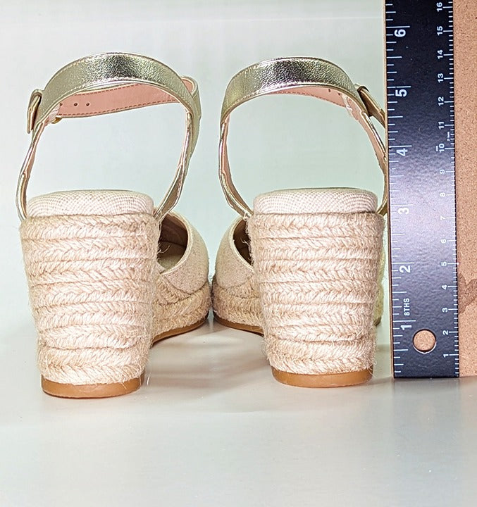 Cole Haan Cloudfeel Women's Espadrille Wedge Heels Linen Size 8 (MSRP $160)