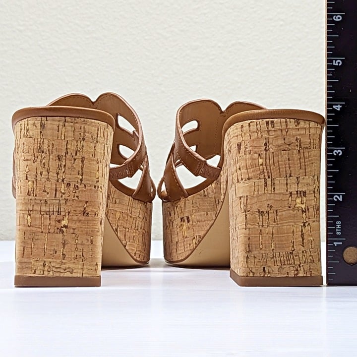 Sam Edelman Women's Dev Leather Cork Platform Sandals Size 9 (MSRP $150)