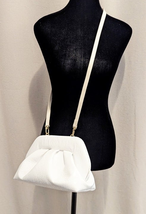 THEMOIRe Tia Pinatex Fabric Clutch Bag Detachable Strap (MSRP $475)